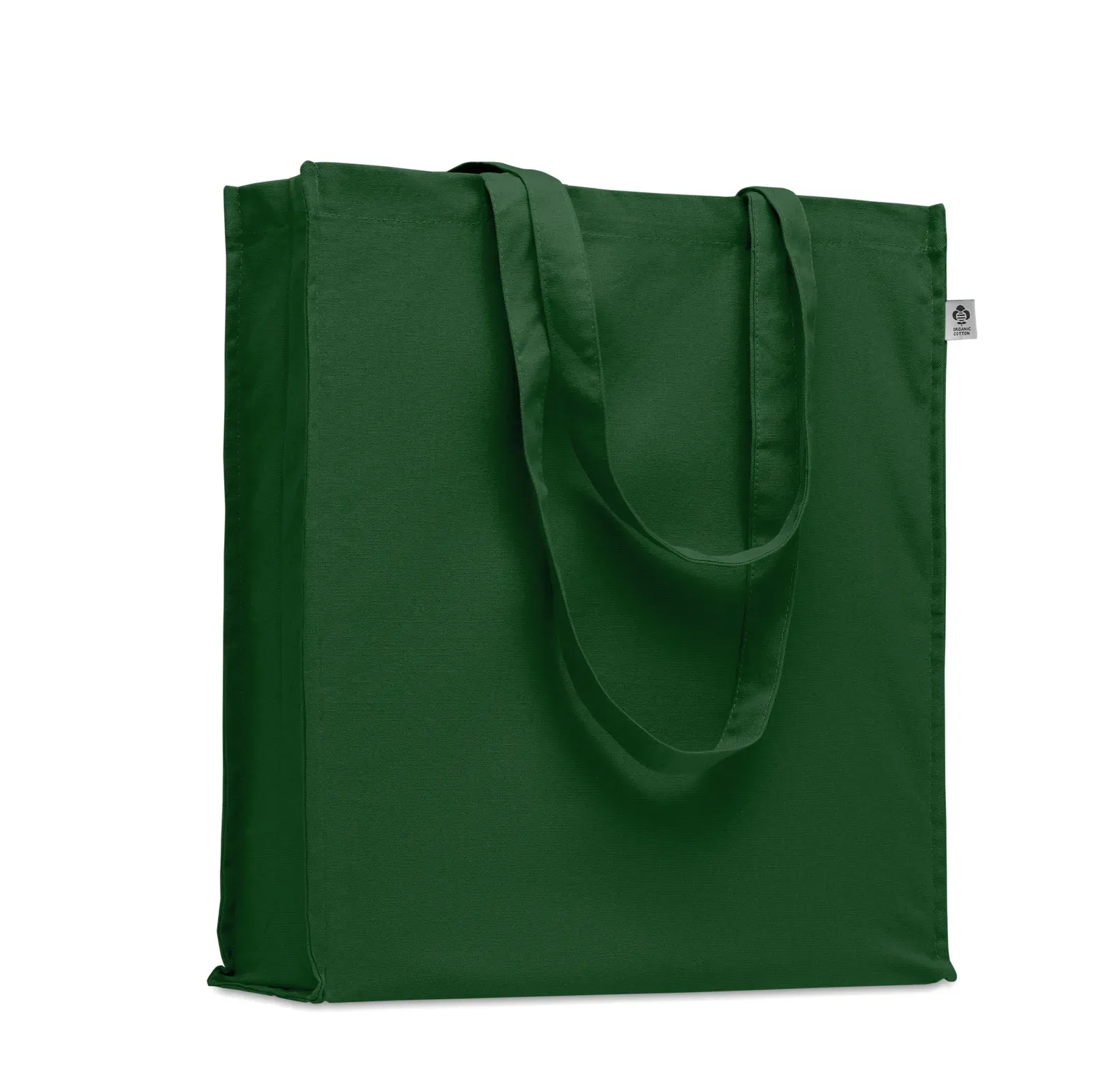 Organic Cotton Shopping Bag Bente Colour with Long Handles 38X9X42 cm — Dark Green