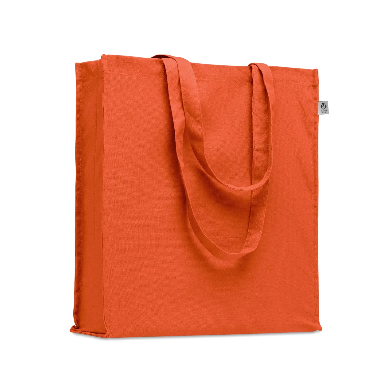Organic Cotton Shopping Bag Bente Colour with Long Handles 38X9X42 cm — Orange
