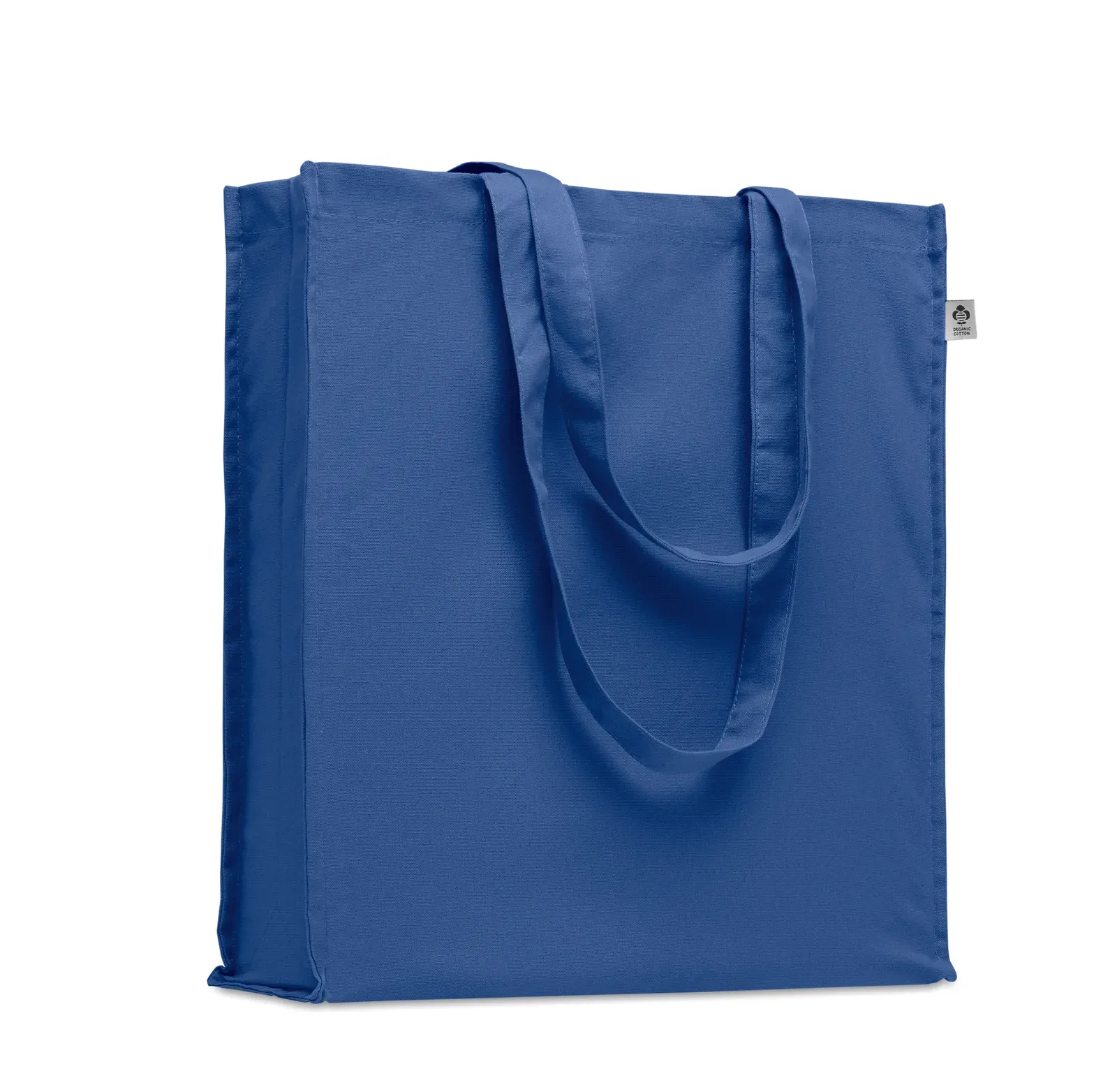 Organic Cotton Shopping Bag Bente Colour with Long Handles 38X9X42 cm — Royal Blue