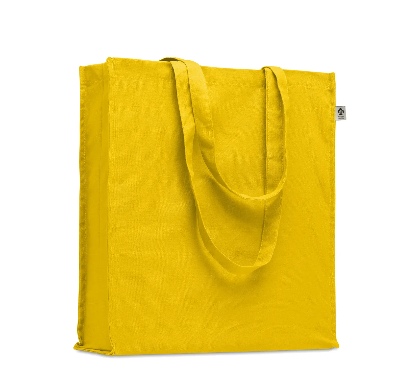 Organic Cotton Shopping Bag Bente Colour with Long Handles 38X9X42 cm — Yellow