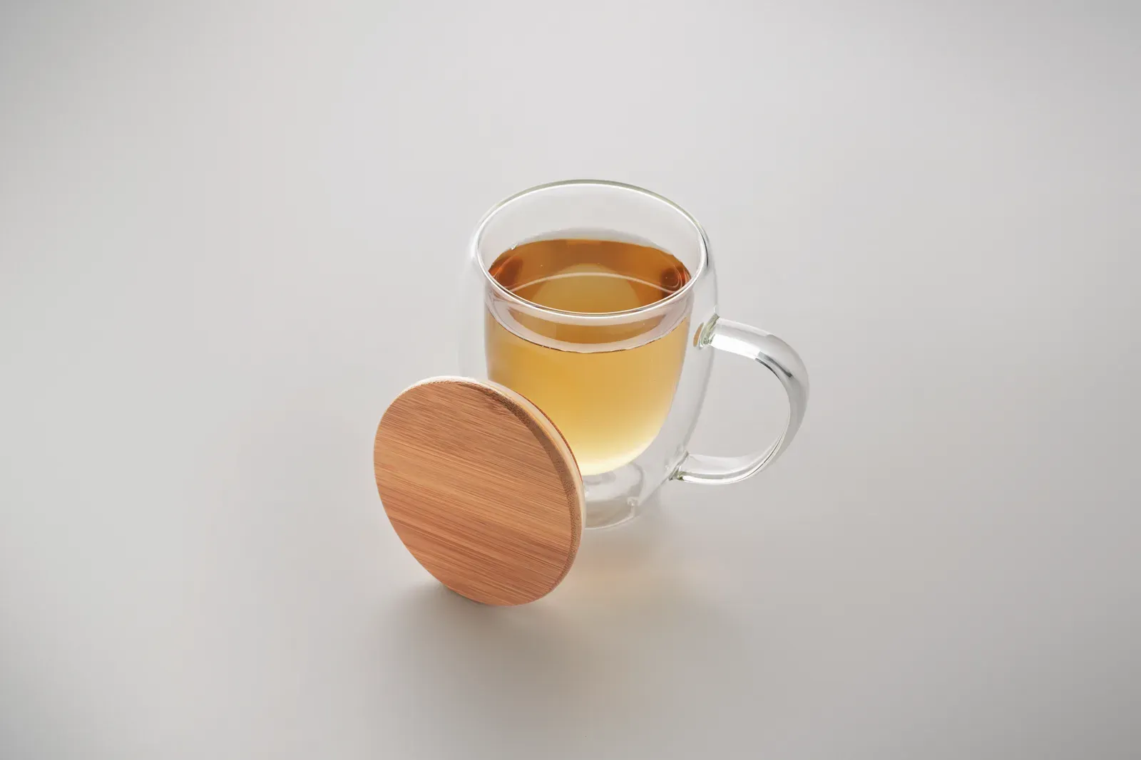 Tirol – Double Wall Borosilicate Glass Mug with Handle and Bamboo