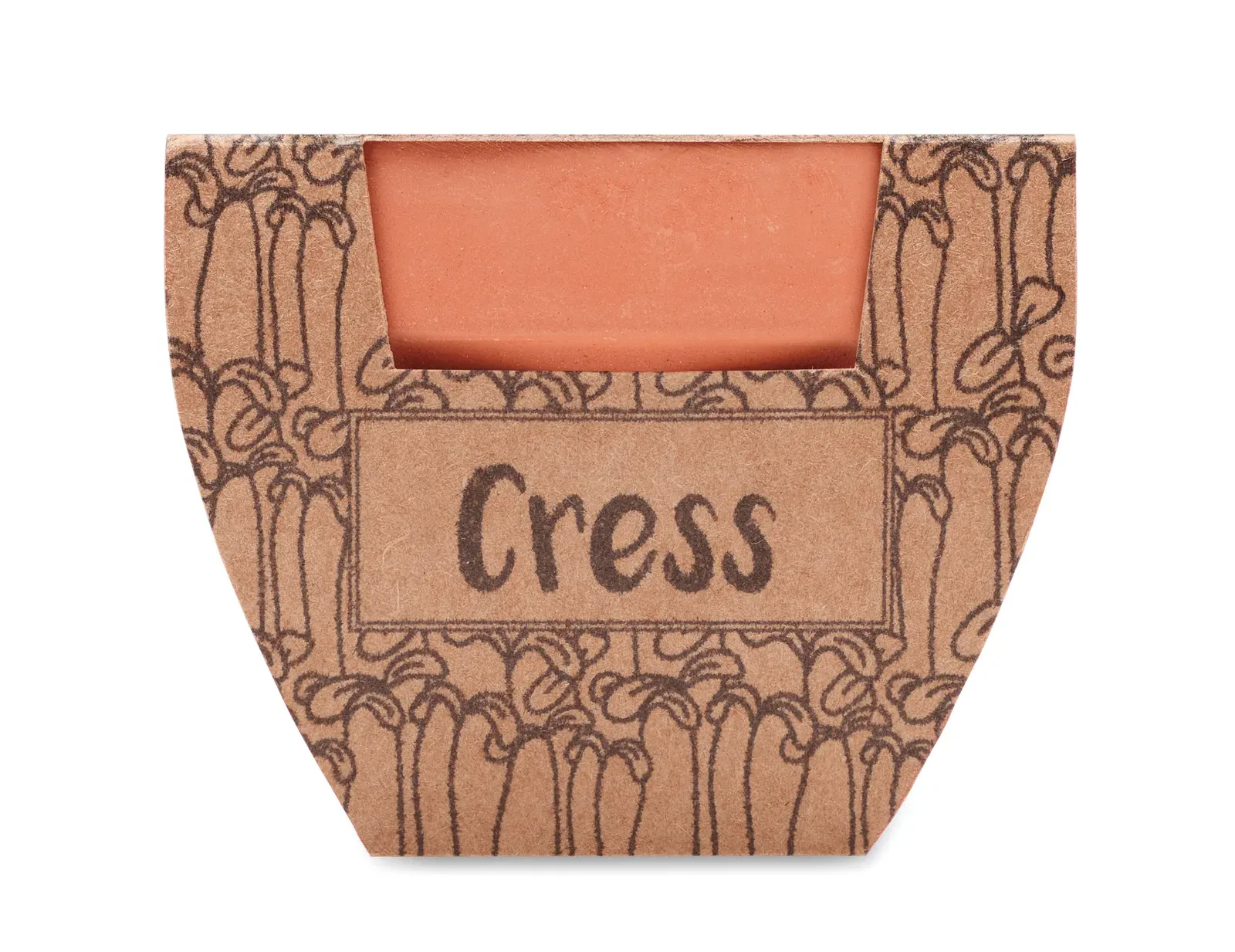 Cress Pot Terracotta Growing Kit with Cress Seeds — Wood