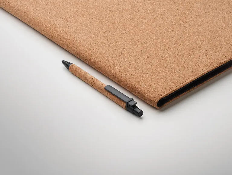 Concork A4 Cork Conference Folder – Refillable Notepad, Pen & Card Holders