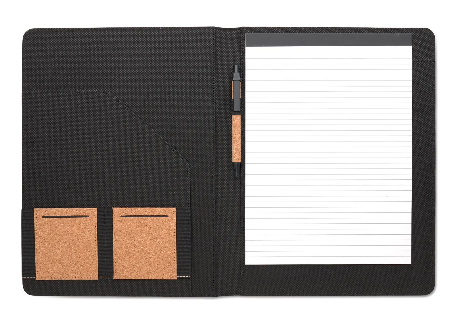 Concork A4 Cork Conference Folder – Refillable Notepad, Pen & Card Holders — Beige
