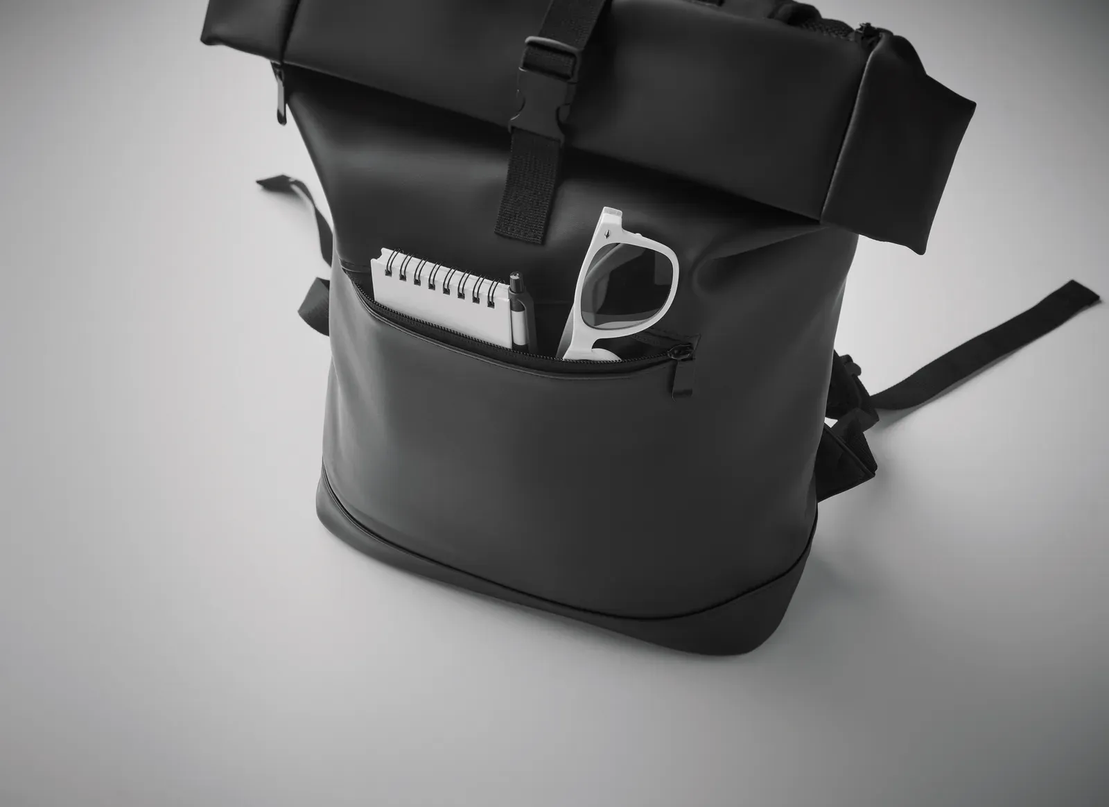 RPET Laptop Backpack Bai Roll with 15 Inch Fit 29X13X54 cm MO2230 — Black