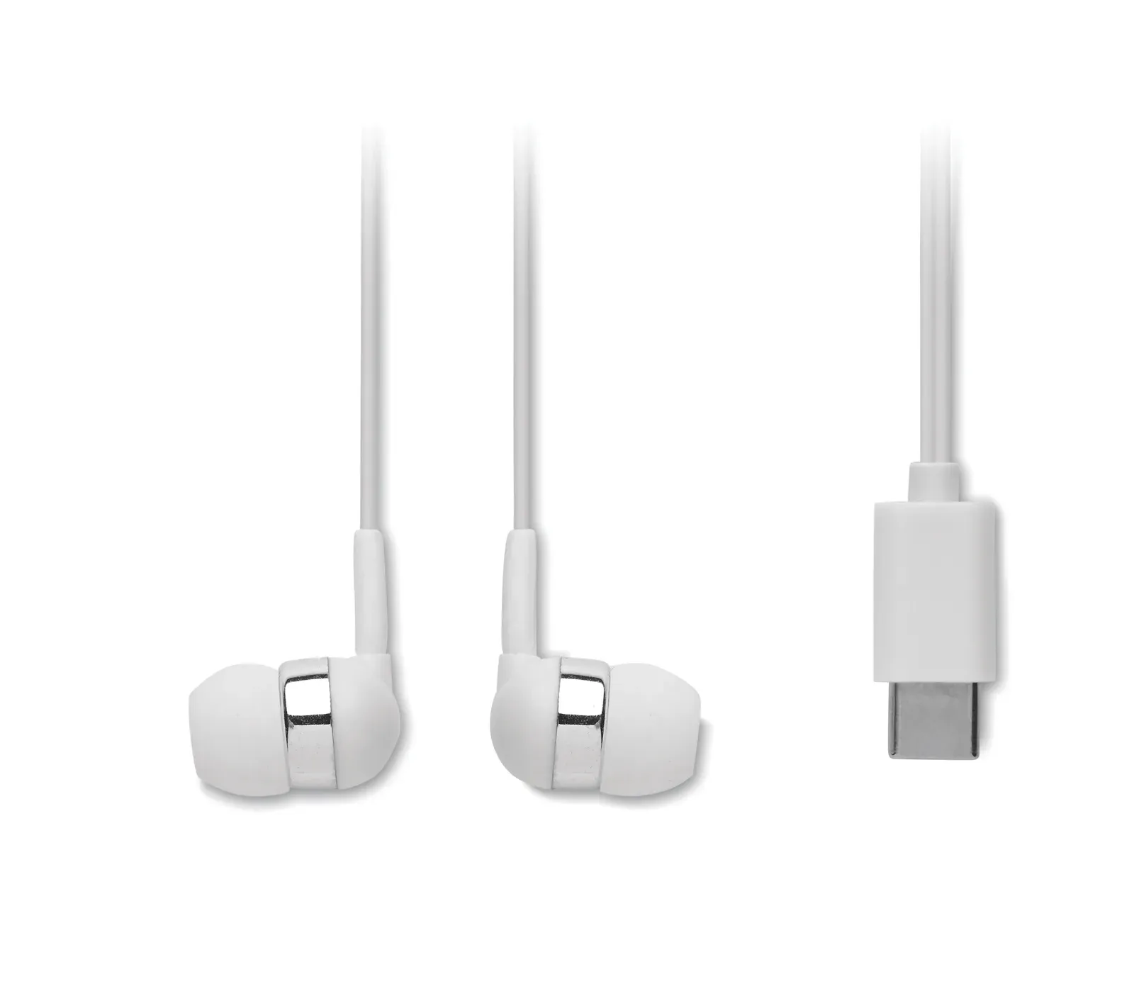 Musisoft C Silicone Earphones – Phone-Stand Case, 3 Spare Tip Sizes — White