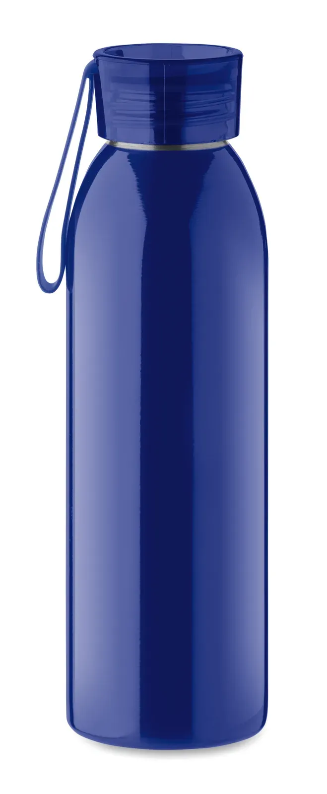 Bira – Single Wall Bicolour Stainless Steel Bottle with Rubber Grip and Carabiner Hook — Blue