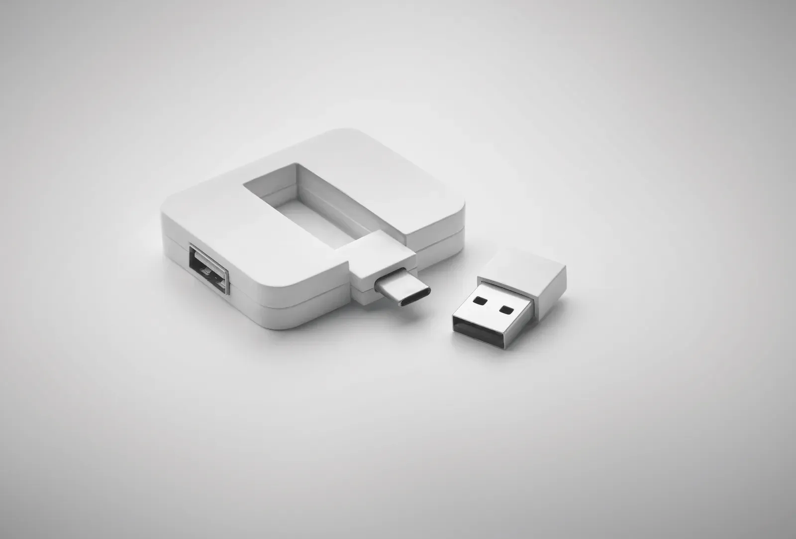 Square-C 4-Port USB Hub – Type-A & Type-C — White