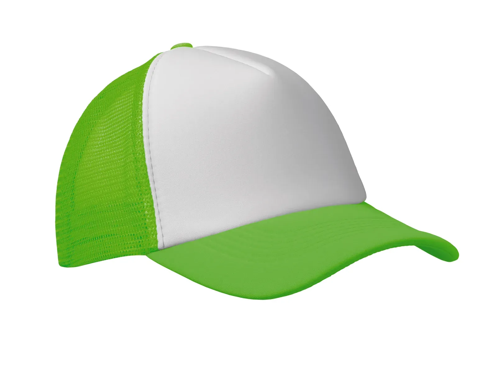 Bubble 5-Panel Trucker Mesh Cap — Neon Green