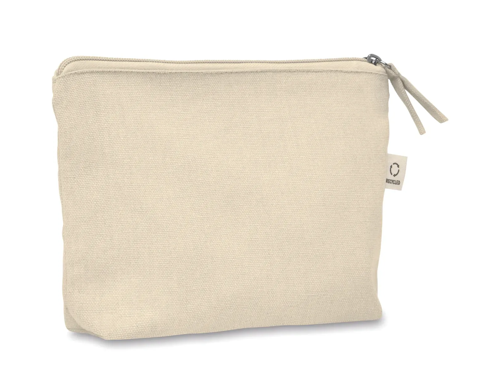 Elnas Organic Cotton Cosmetic Bag Colour Zip — Beige