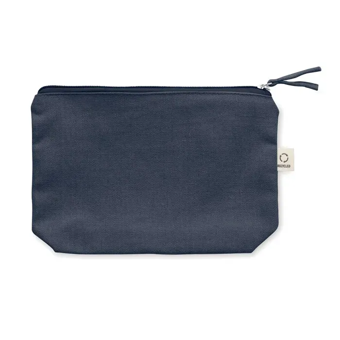 Elnas Organic Cotton Cosmetic Bag Colour Zip — Blue