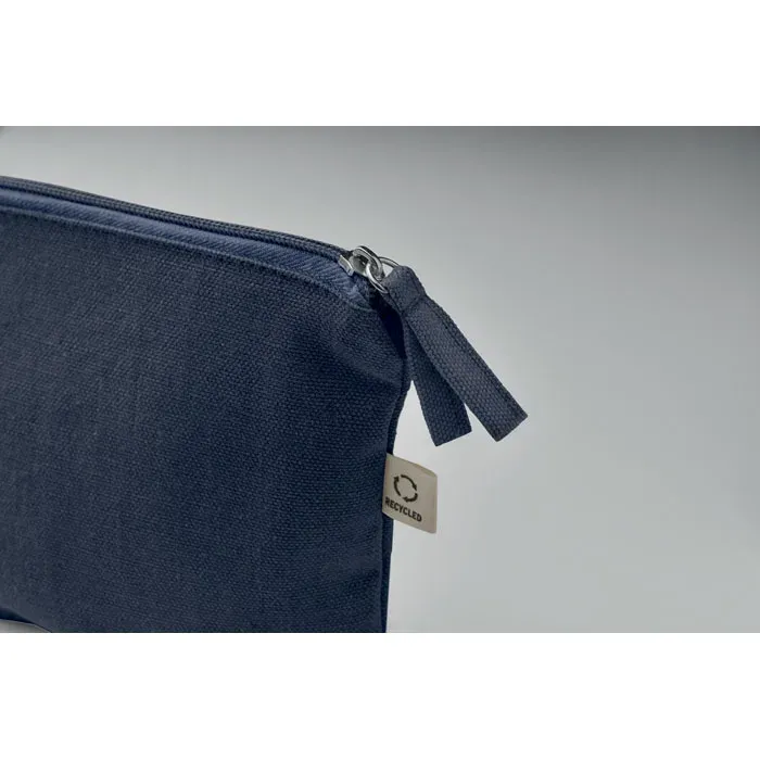 Elnas Organic Cotton Cosmetic Bag Colour Zip — Blue