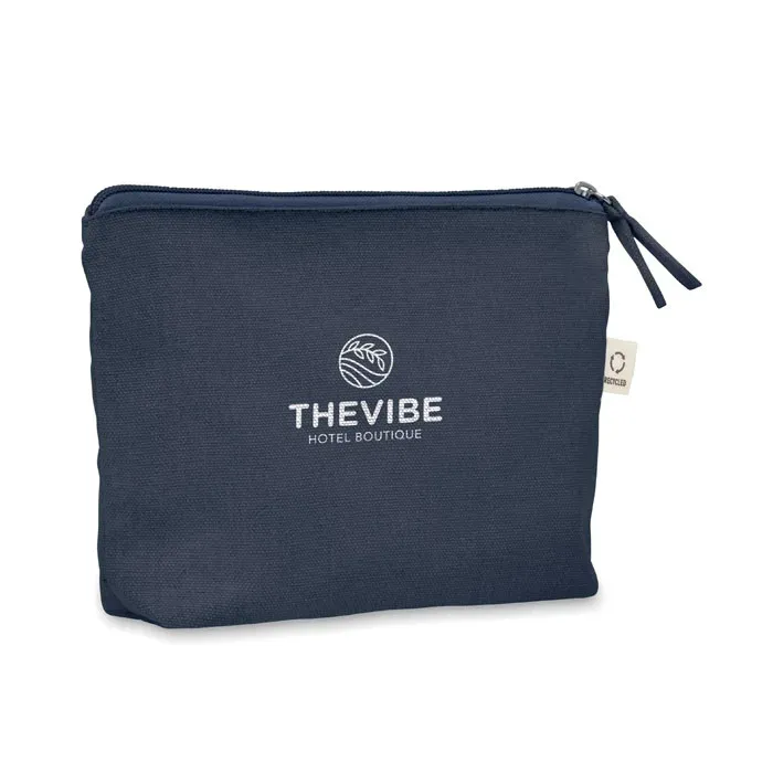 Elnas Organic Cotton Cosmetic Bag Colour Zip — Blue