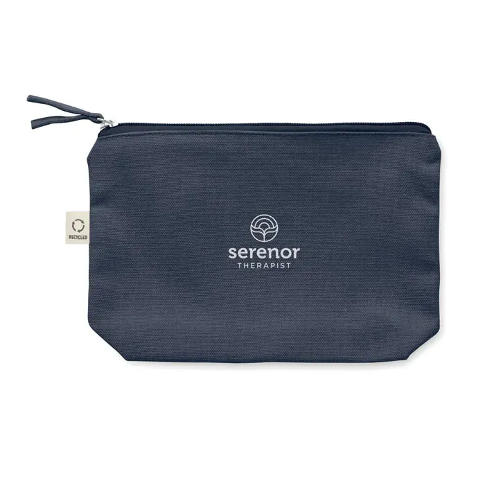 Elnas Organic Cotton Cosmetic Bag Colour Zip — Blue