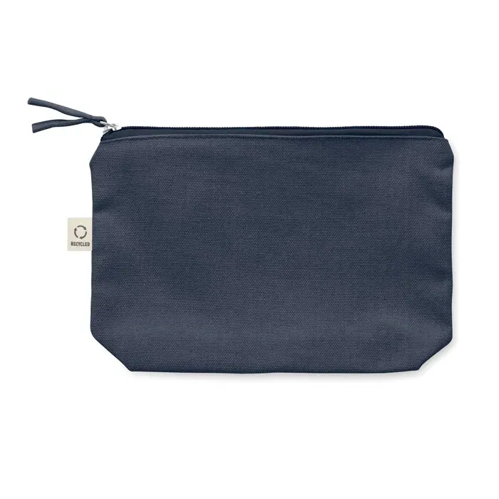 Elnas Organic Cotton Cosmetic Bag Colour Zip — Blue