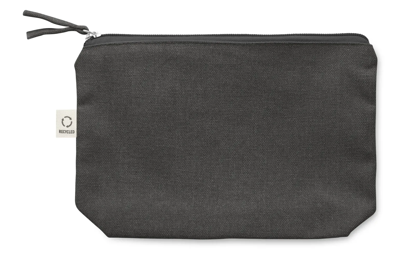 Elnas Organic Cotton Cosmetic Bag Colour Zip — Black