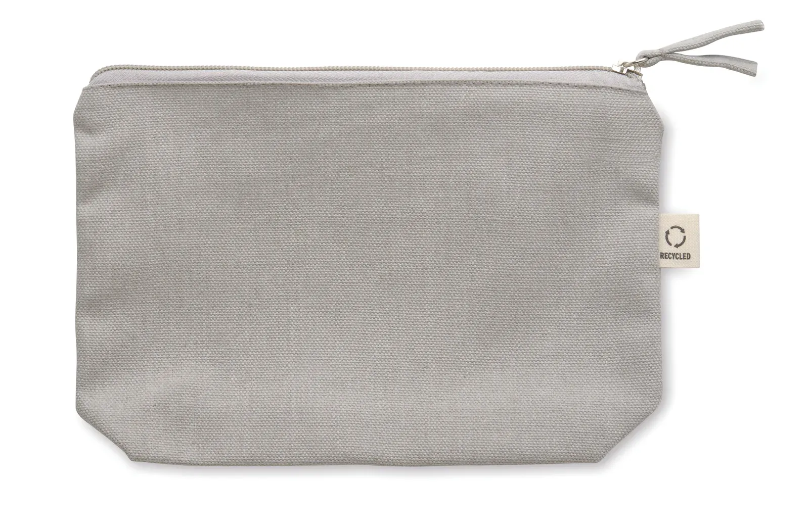 Elnas Organic Cotton Cosmetic Bag Colour Zip — Grey