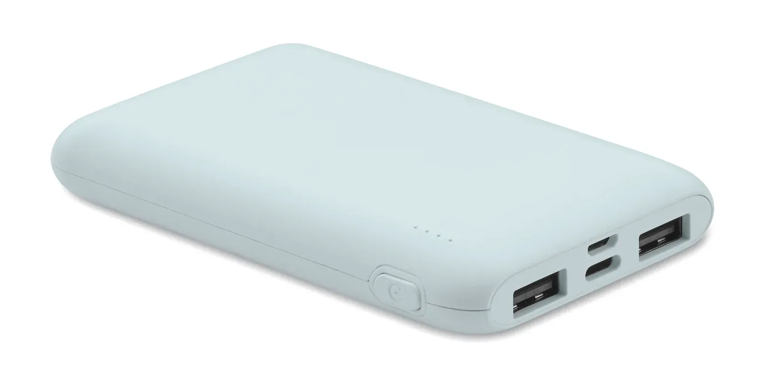 Power52c 5000mAh Power Bank – Recycled ABS, Multi-Port Output — Baby Blue