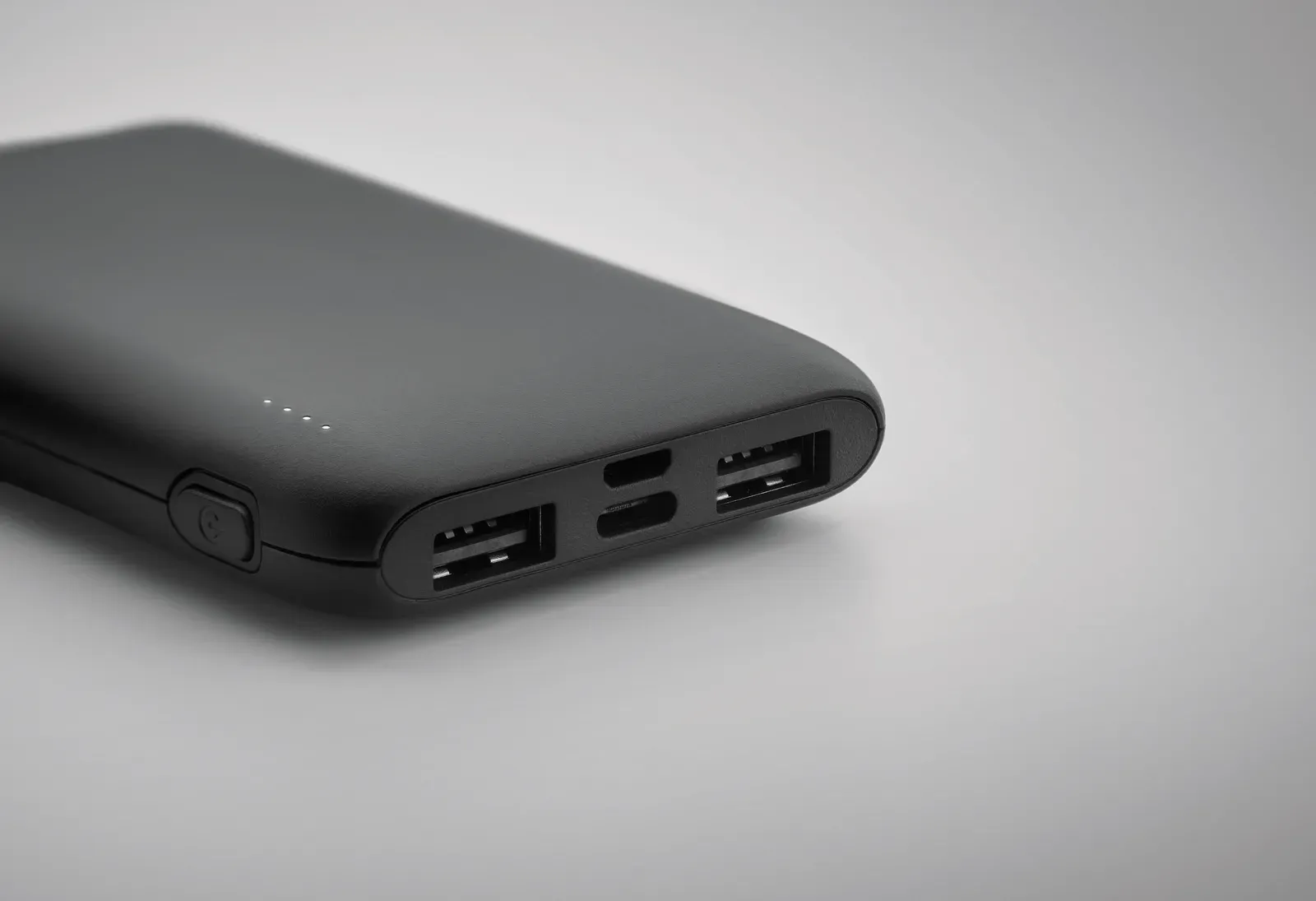 Power52c 5000mAh Power Bank – Recycled ABS, Multi-Port Output — Black