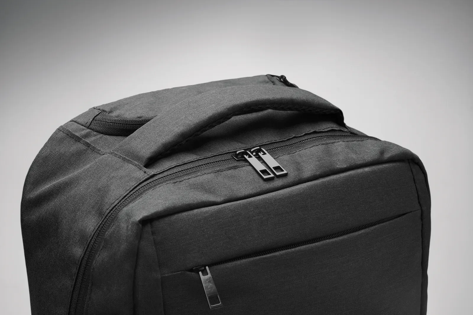 RPET Laptop Backpack Dalvik with Zippered Pocket 31X19X47 cm — Black
