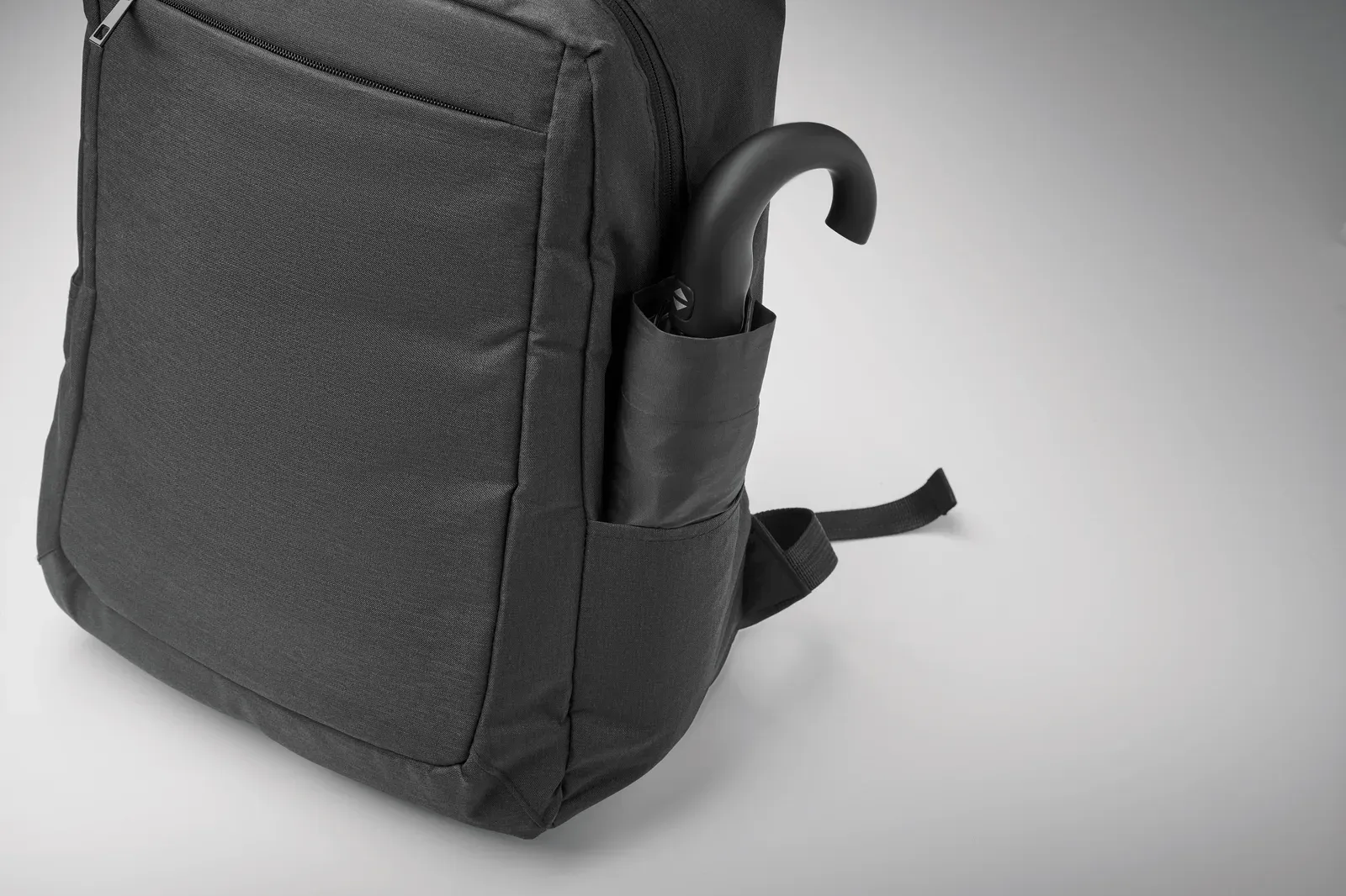 RPET Laptop Backpack Dalvik with Zippered Pocket 31X19X47 cm — Black
