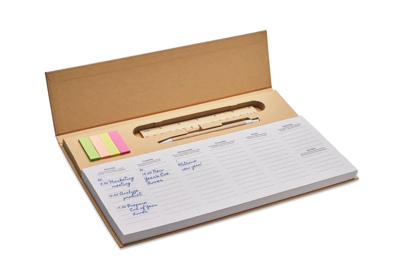 Memweek Weekly Desktop Planner — Beige