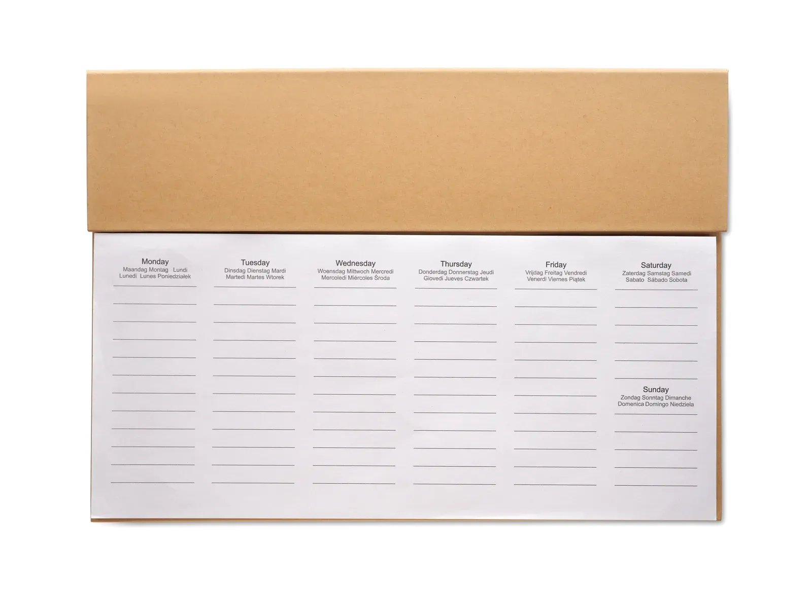 Memweek Weekly Desktop Planner — Beige