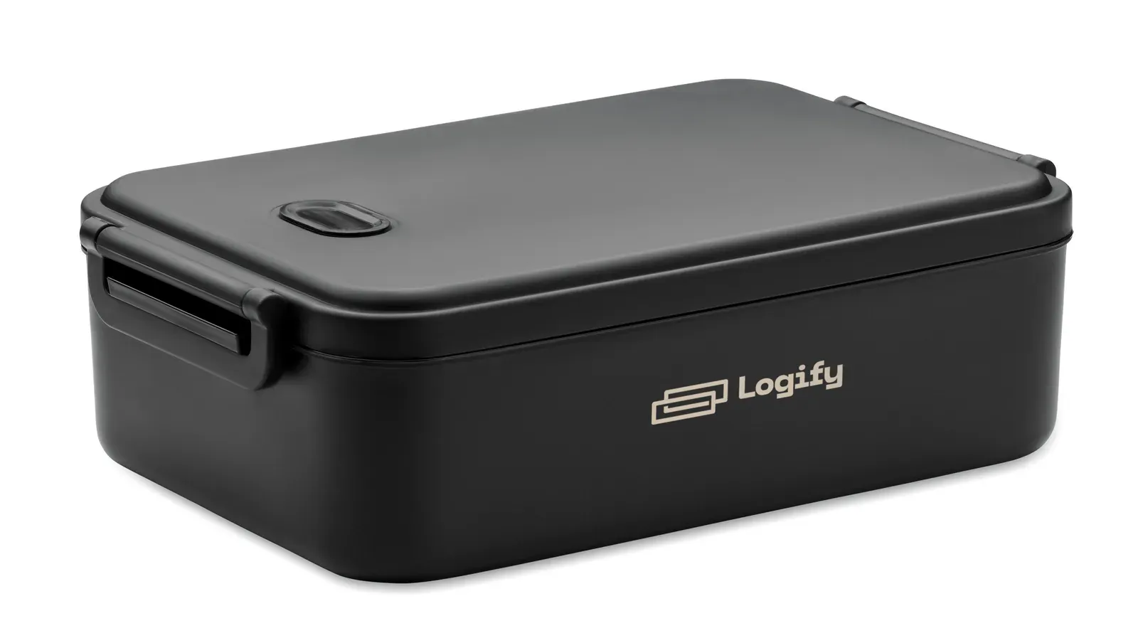 Indusmax – Large PP Lunch Box with Airtight Lid, Silicone Valve and Two Side Clasp Closure — Black