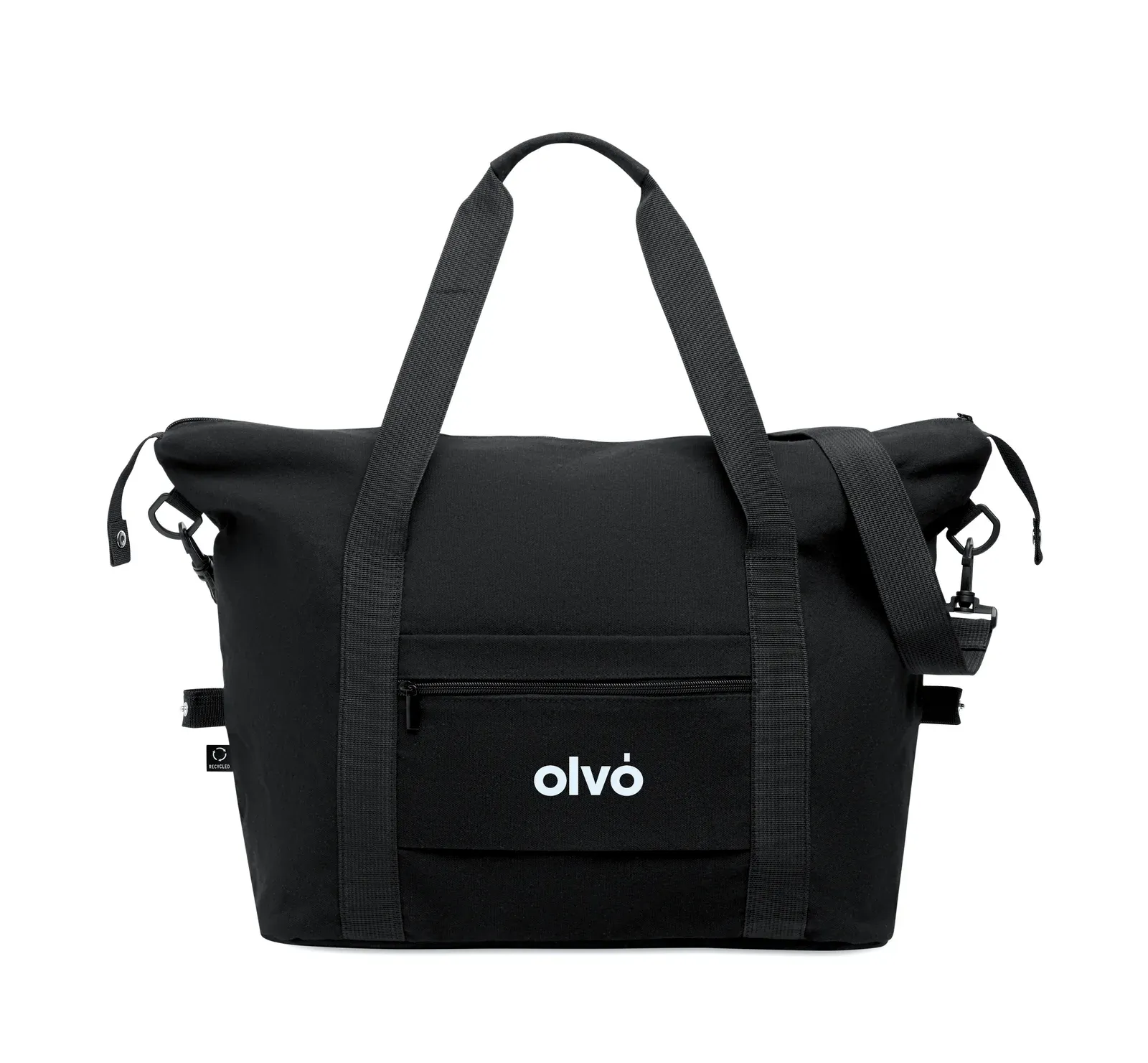 RPET Trolley Bag Koper Tote with Zippered Pocket 60X29X22 cm — Black