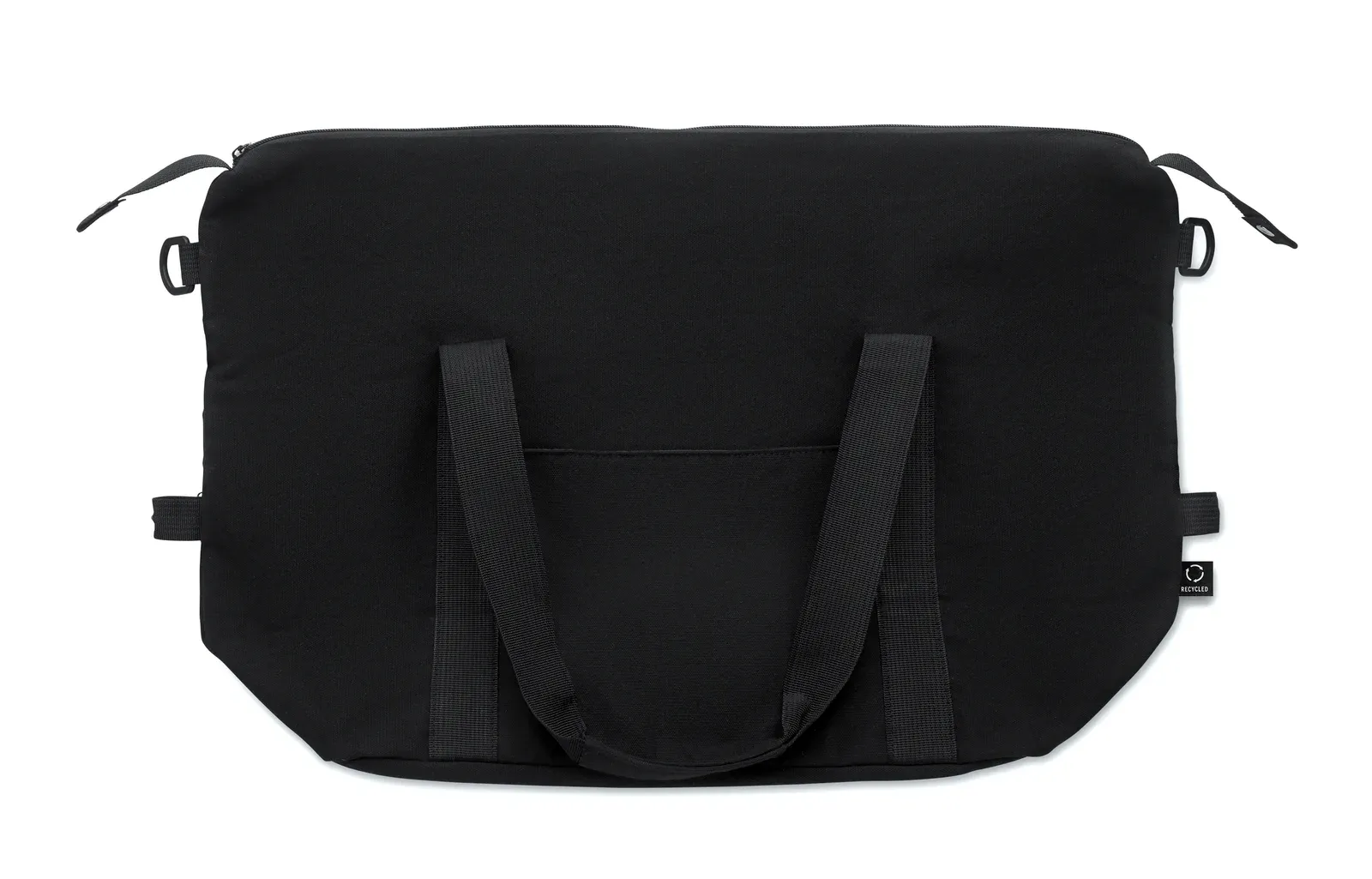 RPET Trolley Bag Koper Tote with Zippered Pocket 60X29X22 cm — Black