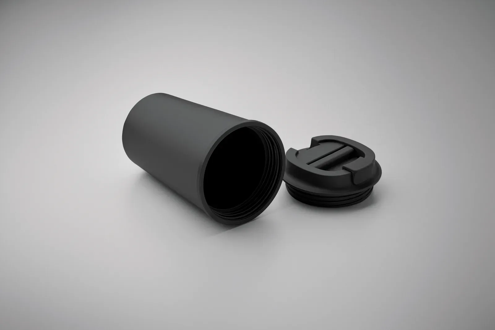 Beibaku – Double Wall Tumbler in 100% PLA Corn with PP Drinking Lid with Inner TPR — Black