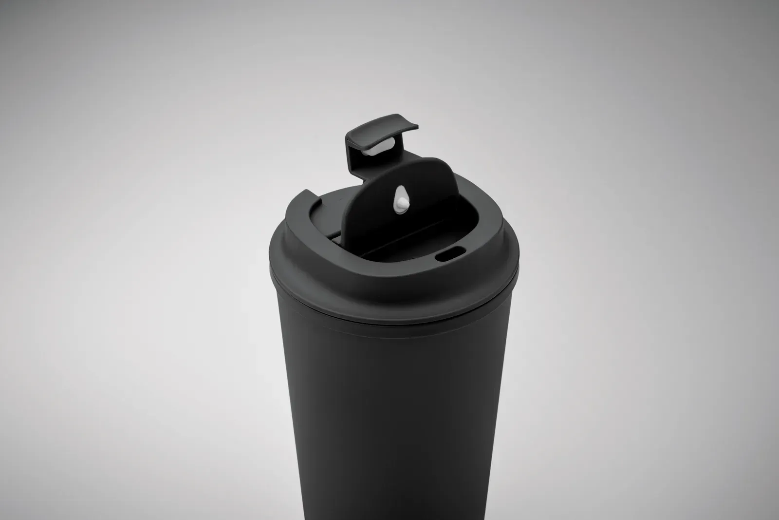 Beibaku – Double Wall Tumbler in 100% PLA Corn with PP Drinking Lid with Inner TPR — Black