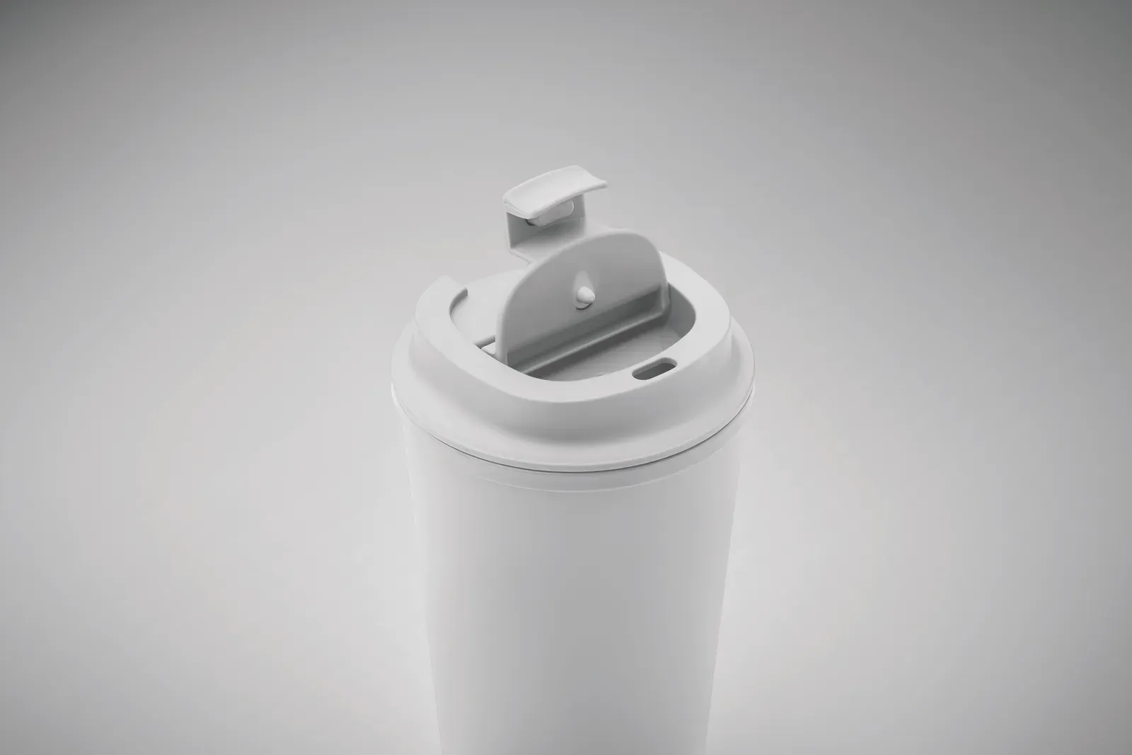 Beibaku – Double Wall Tumbler in 100% PLA Corn with PP Drinking Lid with Inner TPR — White
