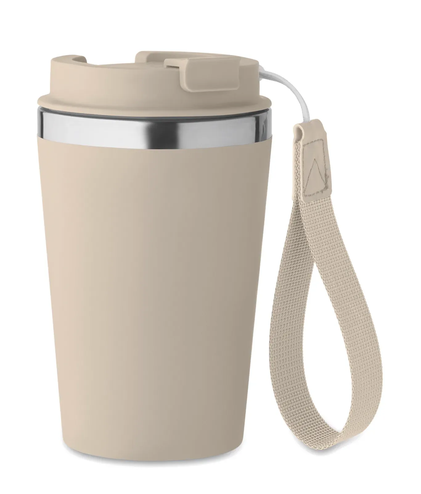 Topaz – Double Wall Tumbler in Recycled Stainless Steel (90% Recycled Stainless Steel and 10% Stainless Steel) with PP — Beige