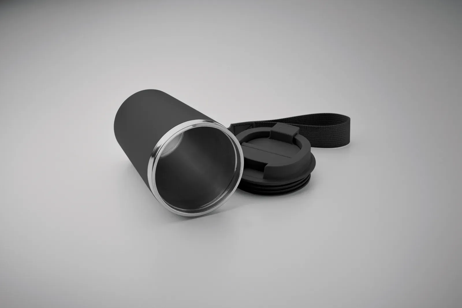 Topaz – Double Wall Tumbler in Recycled Stainless Steel (90% Recycled Stainless Steel and 10% Stainless Steel) with PP — Black