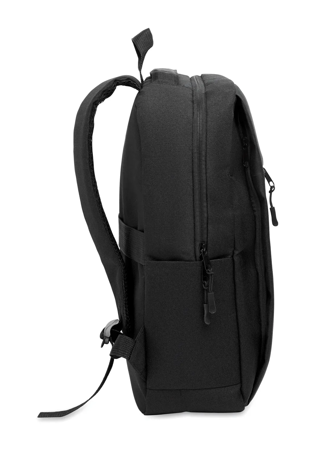 RPET Backpack Akraos with Zippered Pocket 31X13X30 cm MO2318 — Black