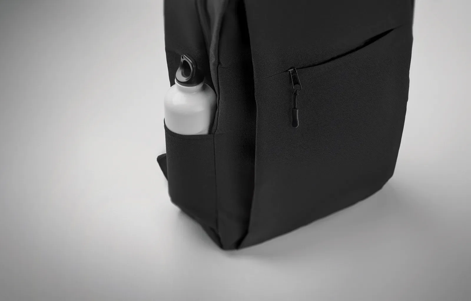 RPET Backpack Akraos with Zippered Pocket 31X13X30 cm MO2318 — Black
