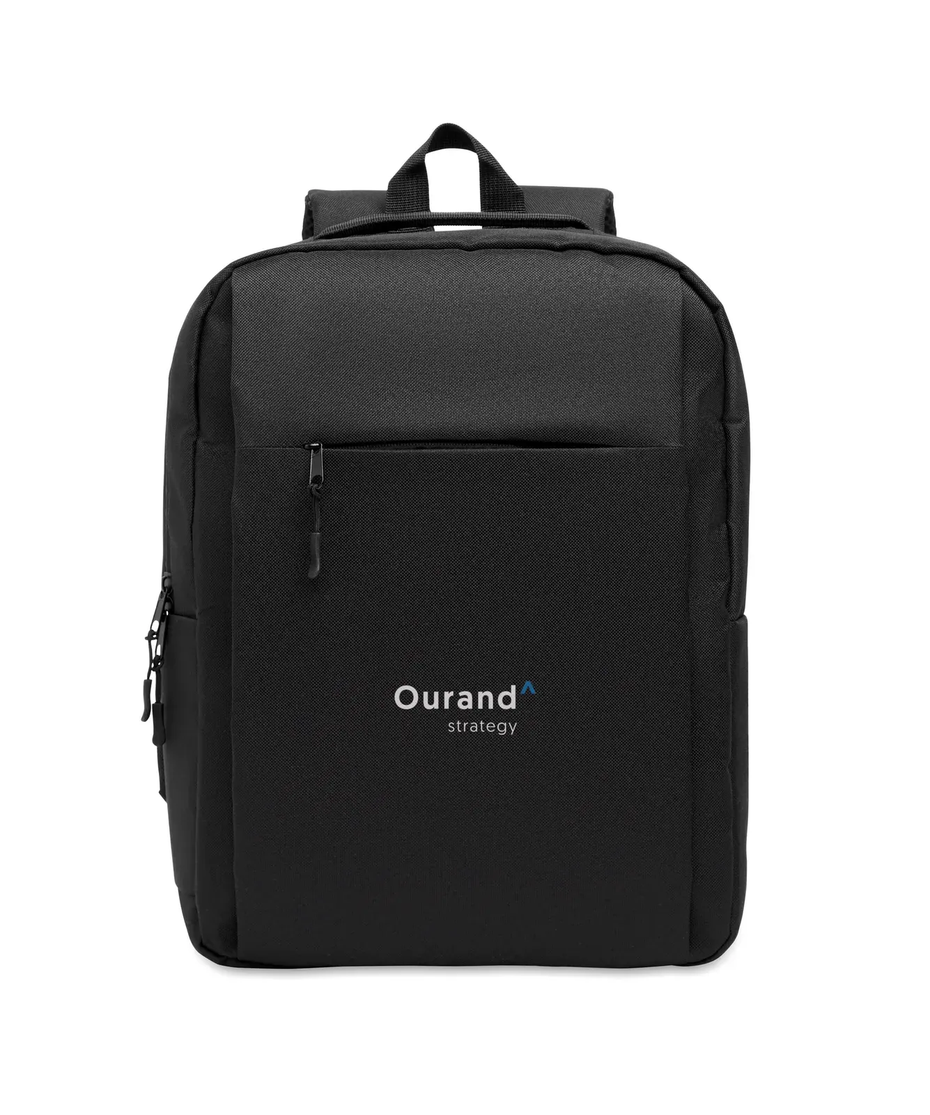 RPET Backpack Akraos with Zippered Pocket 31X13X30 cm MO2318 — Black