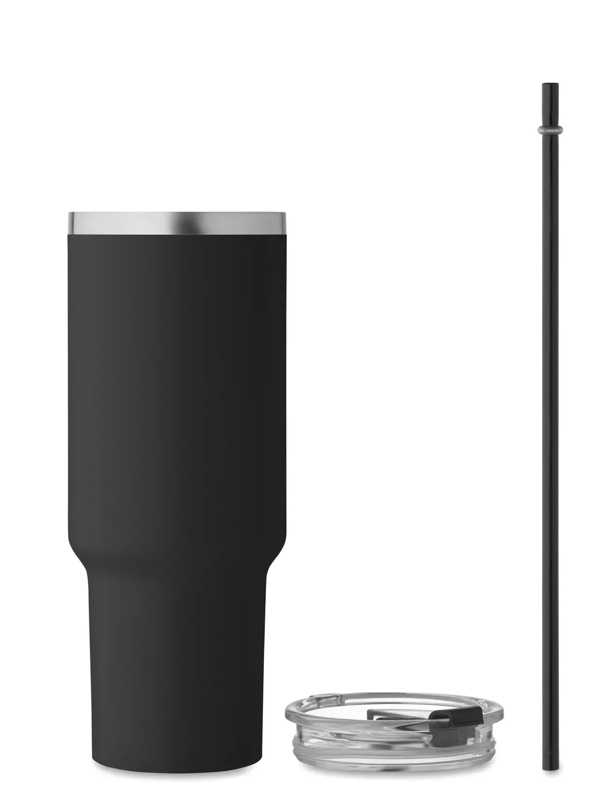Suma – Double Wall Recycled Stainless Steel Tumbler (90% Recycled Stainless and 10% Stainless Steel) with Straw Lid — Black