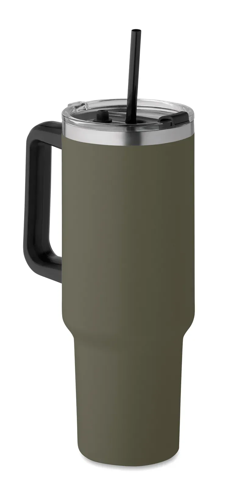 Suma – Double Wall Recycled Stainless Steel Tumbler (90% Recycled Stainless and 10% Stainless Steel) with Straw Lid — Dark Green