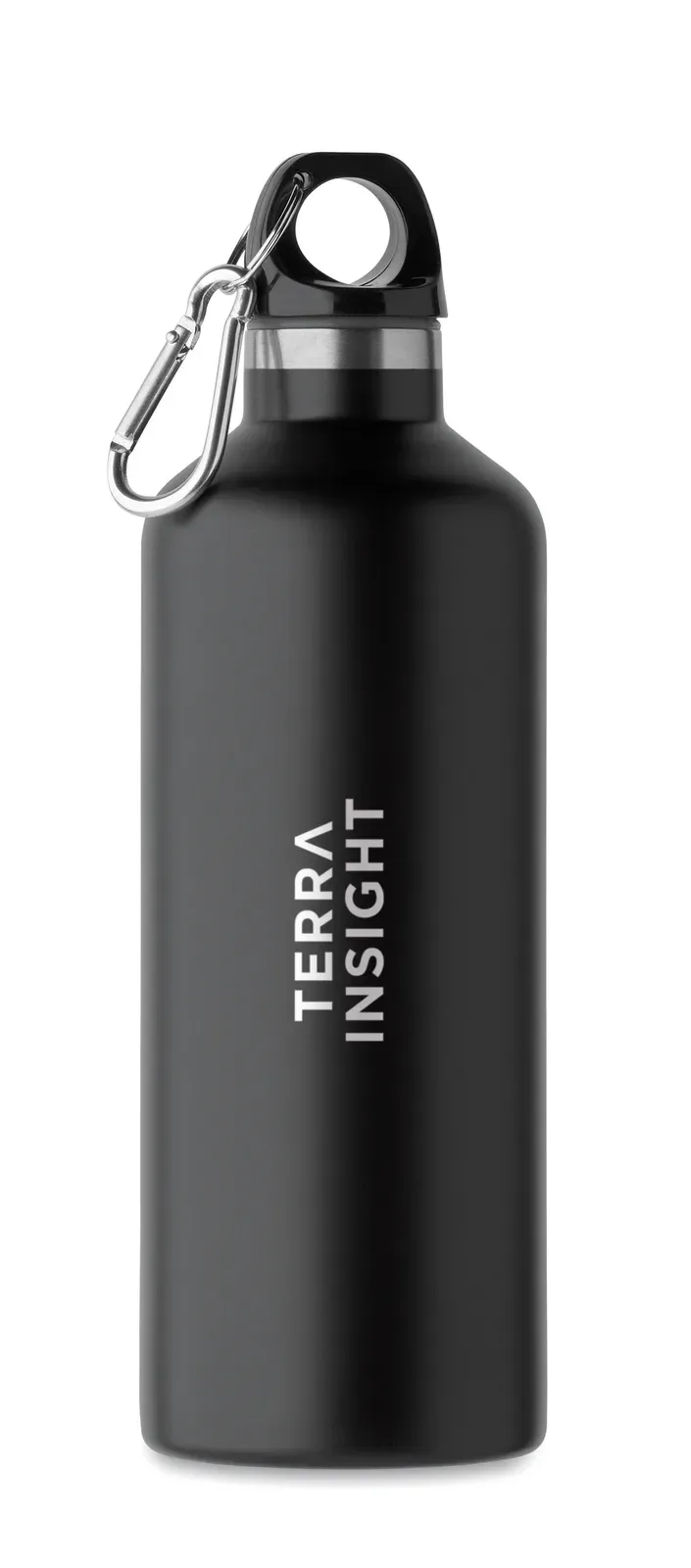 Carabi – Double Wall Vacuum Insulating Bottle in Recycled Stainless Steel — Black