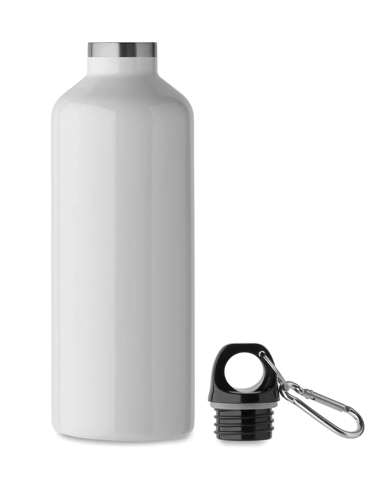 Carabi – Double Wall Vacuum Insulating Bottle in Recycled Stainless Steel — White