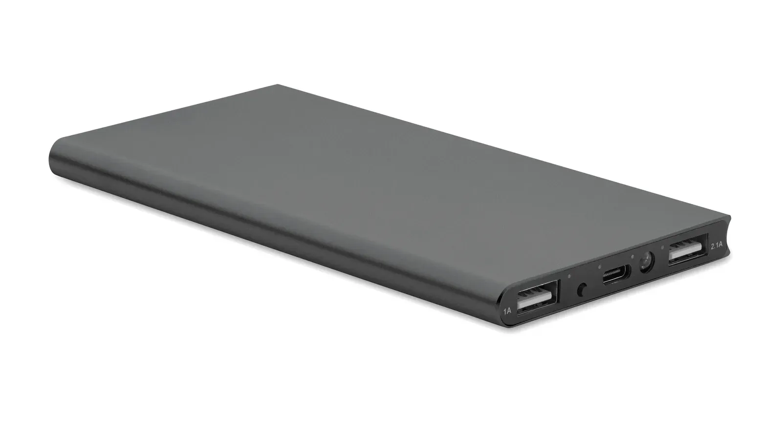 Powerflat8c 8000mAh Power Bank – Recycled Aluminium, USB Type-C — Titanium