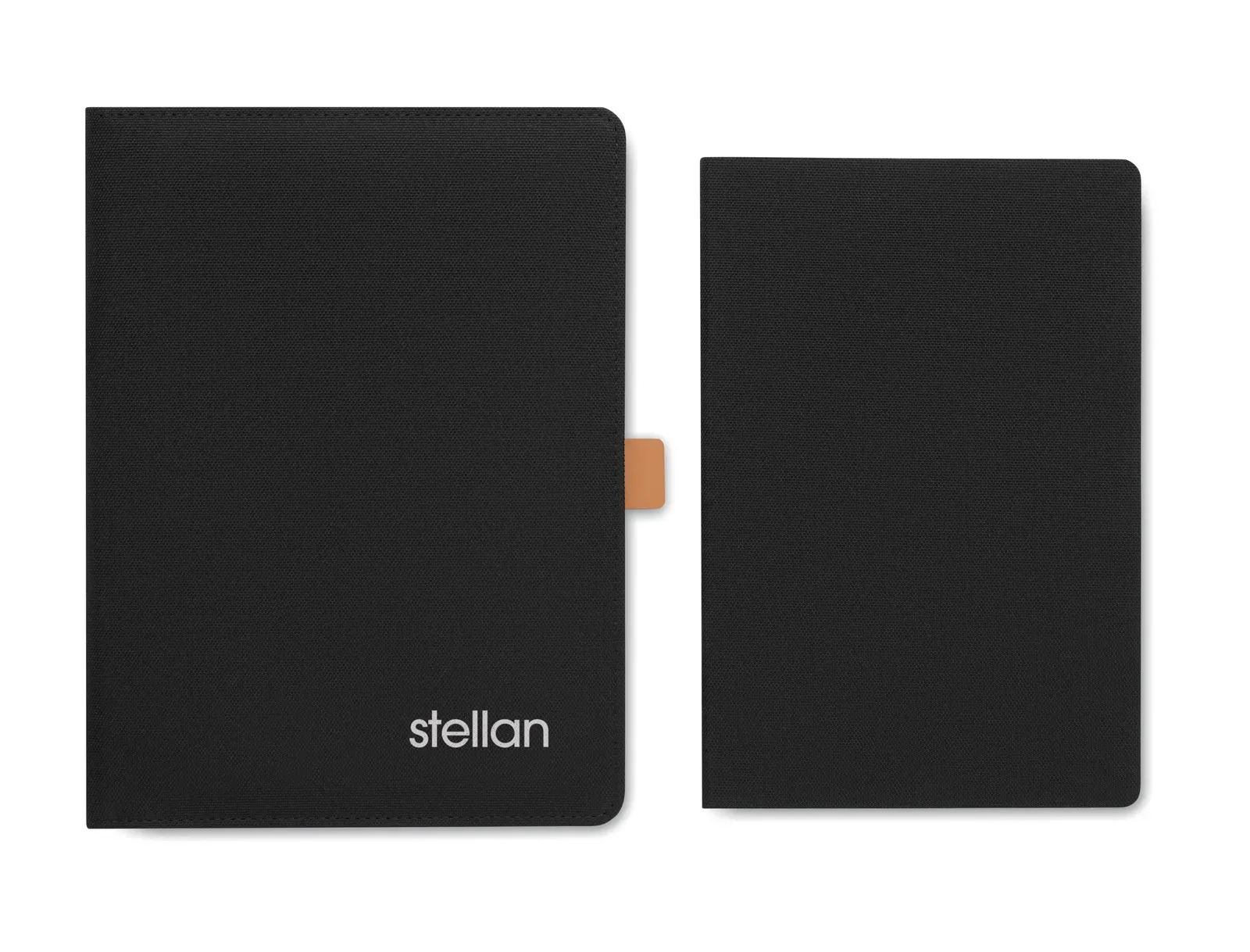 Feux A5 RPET & Cork Portfolio – Replaceable Notebook, 2 Card Holders, FSC-Certified — Black