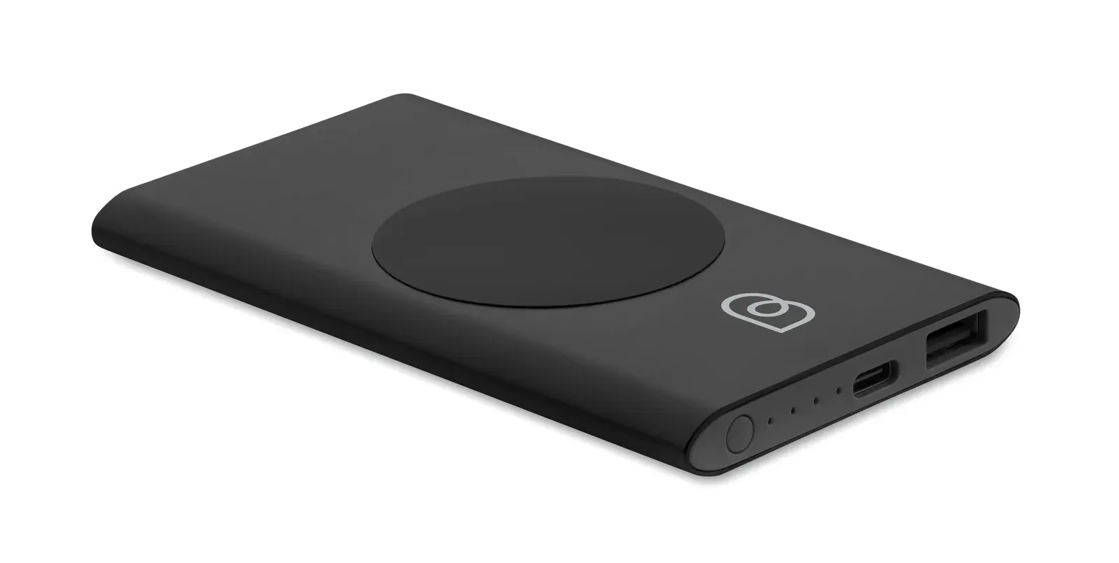 Powerplus 15W Wireless Charging Power Bank 5000mAh – Recycled Aluminium — Black