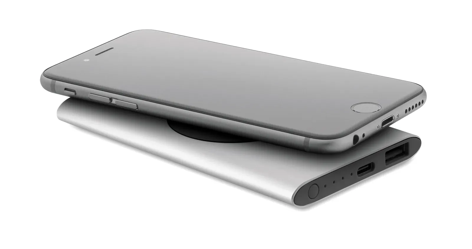 Powerplus 15W Wireless Charging Power Bank 5000mAh – Recycled Aluminium — Matt Silver