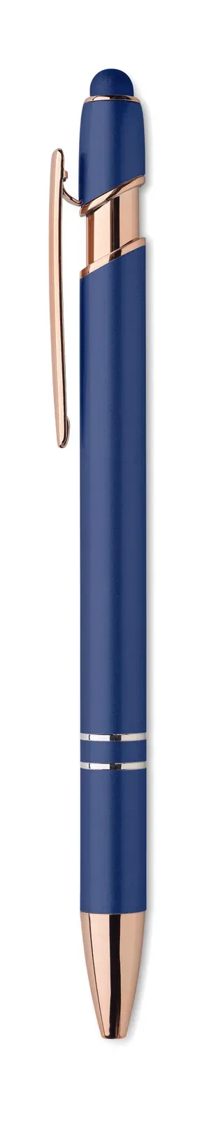 Geneva Recycled Aluminium Stylus Pen – Rose Gold Detail — Blue