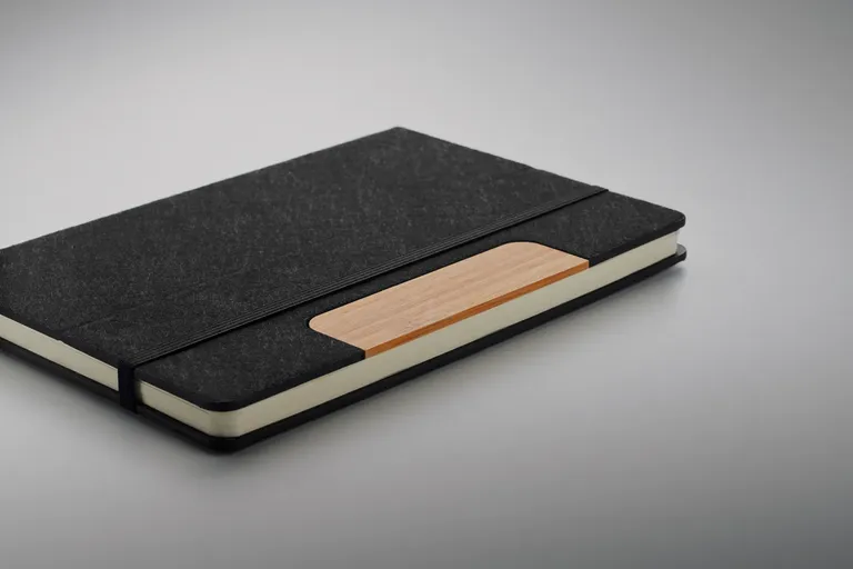 Notemix A5 RPET Felt Notebook Set – Phone Stand & Bamboo-Barrel Pen