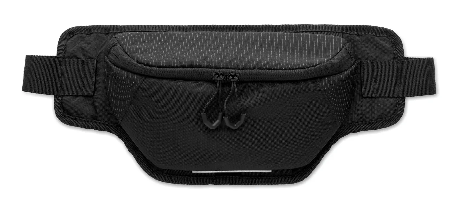 Polyester Waist Bag Nyko with Zippered Pocket 36X6.5X16 cm MO2392 — Black