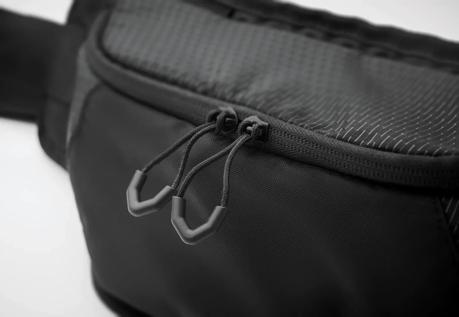 Polyester Waist Bag Nyko with Zippered Pocket 36X6.5X16 cm MO2392 — Black